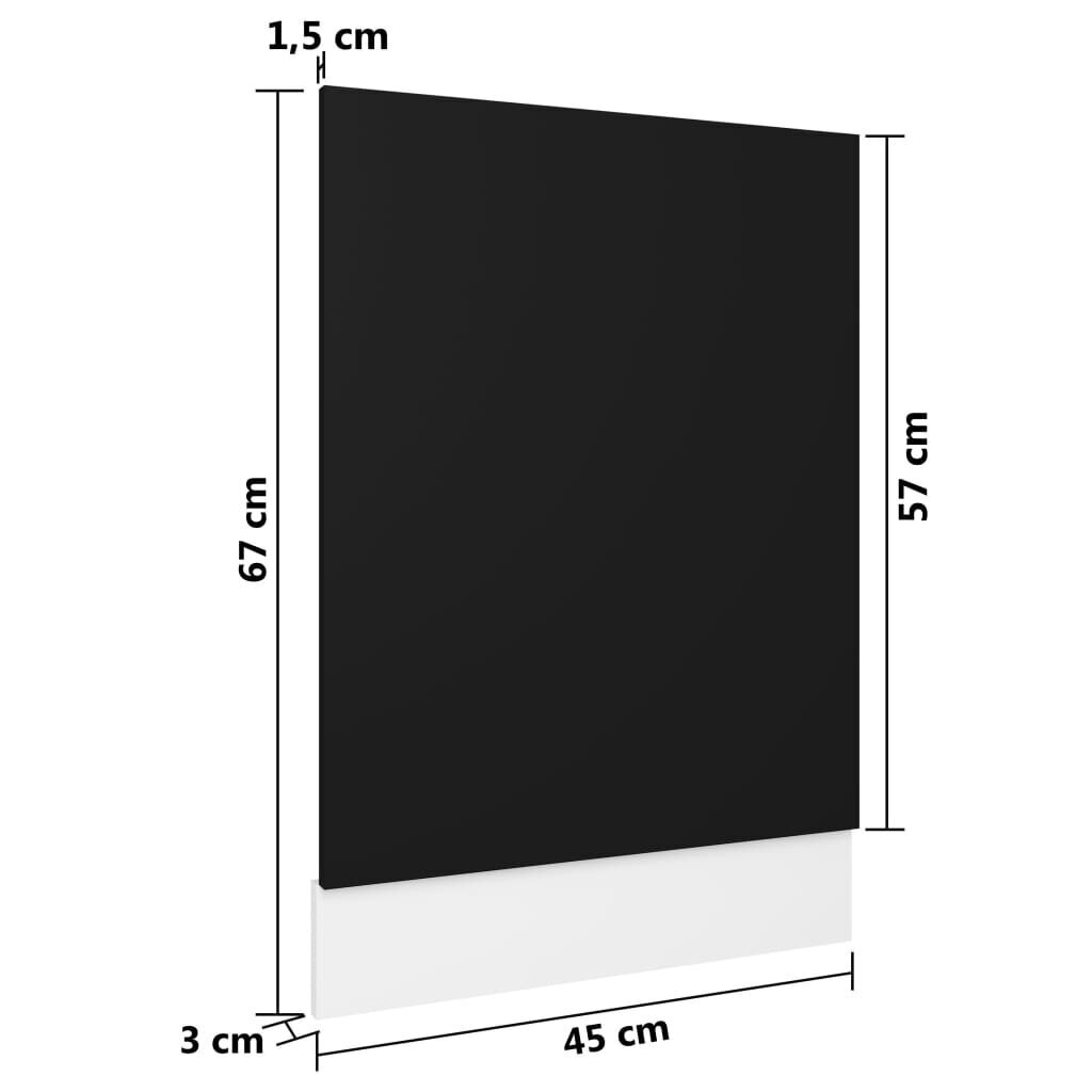 Nõudepesumasina paneel vidaXL, must, 45 x 3 x 67 cm, puitlaastplaat hind ja info | Köögimööbli tarvikud | kaup24.ee