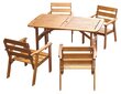 Välimööbli komplekt: laud ja 4 tooli, pruunid, valmistatud Leedus цена и информация | Aiamööbli komplektid | kaup24.ee
