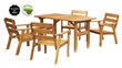 Välimööbli komplekt: laud ja 4 tooli, pruunid, valmistatud Leedus hind ja info | Aiamööbli komplektid | kaup24.ee