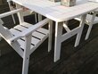 Välimööbli komplekt: laud ja 4 tooli, valge, valmistatud Leedus цена и информация | Aiamööbli komplektid | kaup24.ee