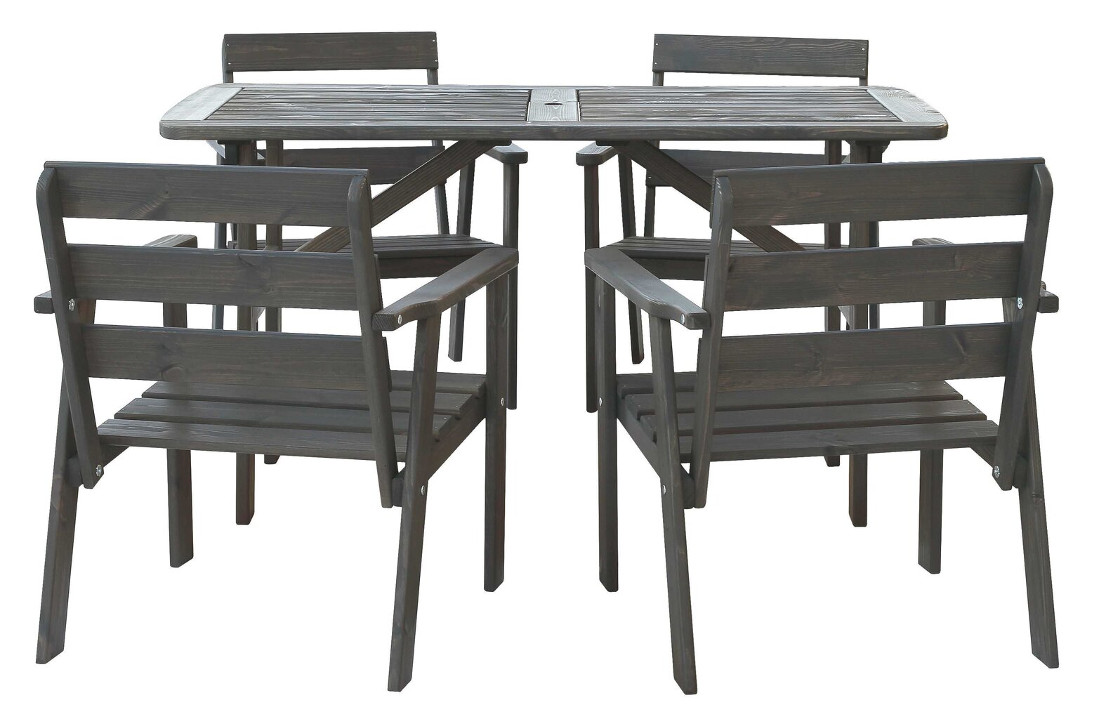 Välimööbli komplekt: laud ja 4 tooli, hall, valmistatud Leedus hind ja info | Aiamööbli komplektid | kaup24.ee