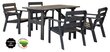 Välimööbli komplekt: laud ja 4 tooli, hall, valmistatud Leedus цена и информация | Aiamööbli komplektid | kaup24.ee
