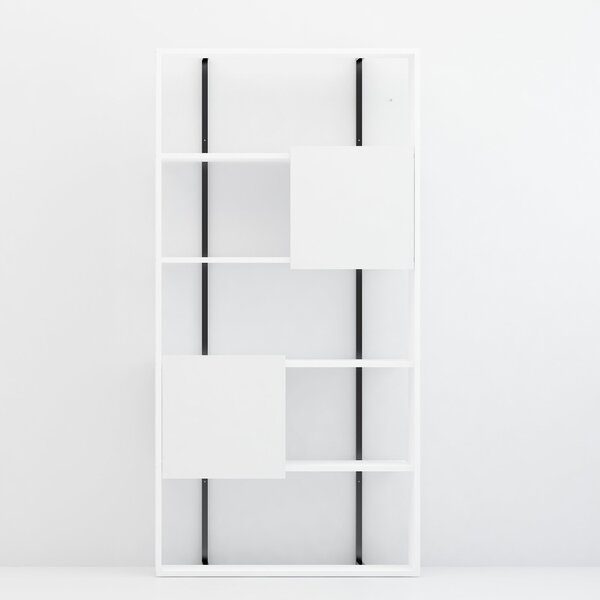 Eraldiseisev riiul Kalune Design Bookshelf 775, 180 cm, valge/must hind ja info | Riiulid | kaup24.ee