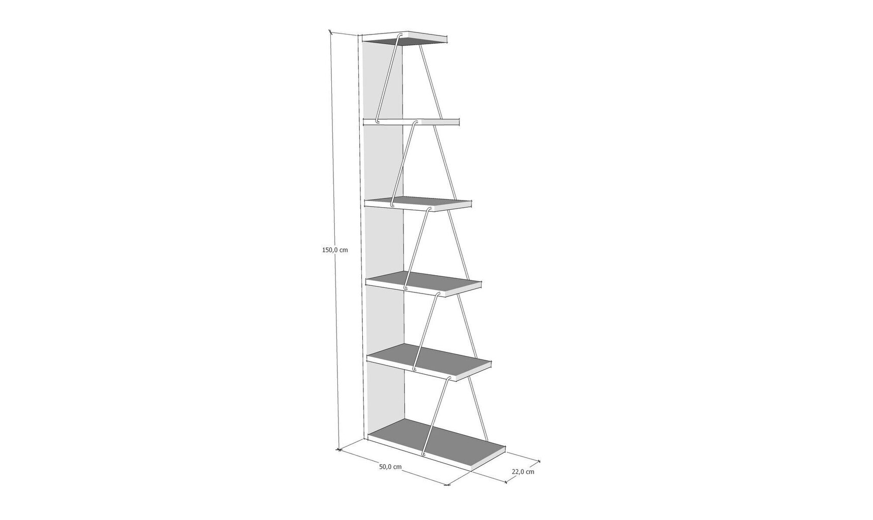 Riiul Kalune Design Bookshelf 854, valge/must цена и информация | Riiulid | kaup24.ee