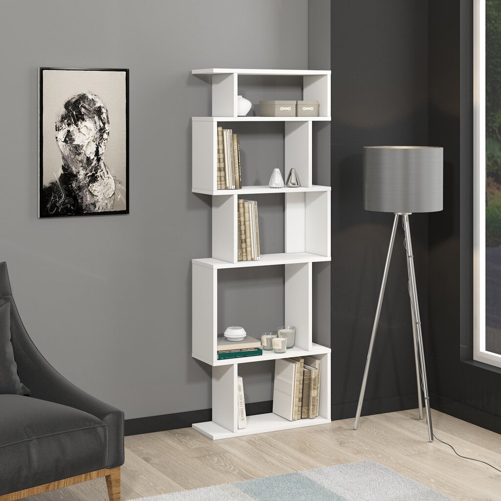 Eraldiseisev riiul Kalune Design Bookshelf 598, 60 cm, valge цена и информация | Riiulid | kaup24.ee