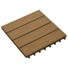 Terrassiplaadid VidaXL, WPC 30x30 cm 1 m², tiikpuidu värvi, 11 tk цена и информация | Террасный пол | kaup24.ee