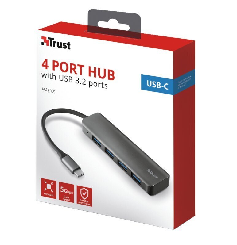 USB jaotur, Trust Halyx, USB-C/USB-A 3.2 hind ja info | USB jagajad, adapterid | kaup24.ee