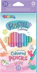 Цветные карандаши Colorino Pastel, 12 шт./24 цвета цена и информация | Принадлежности для рисования, лепки | kaup24.ee