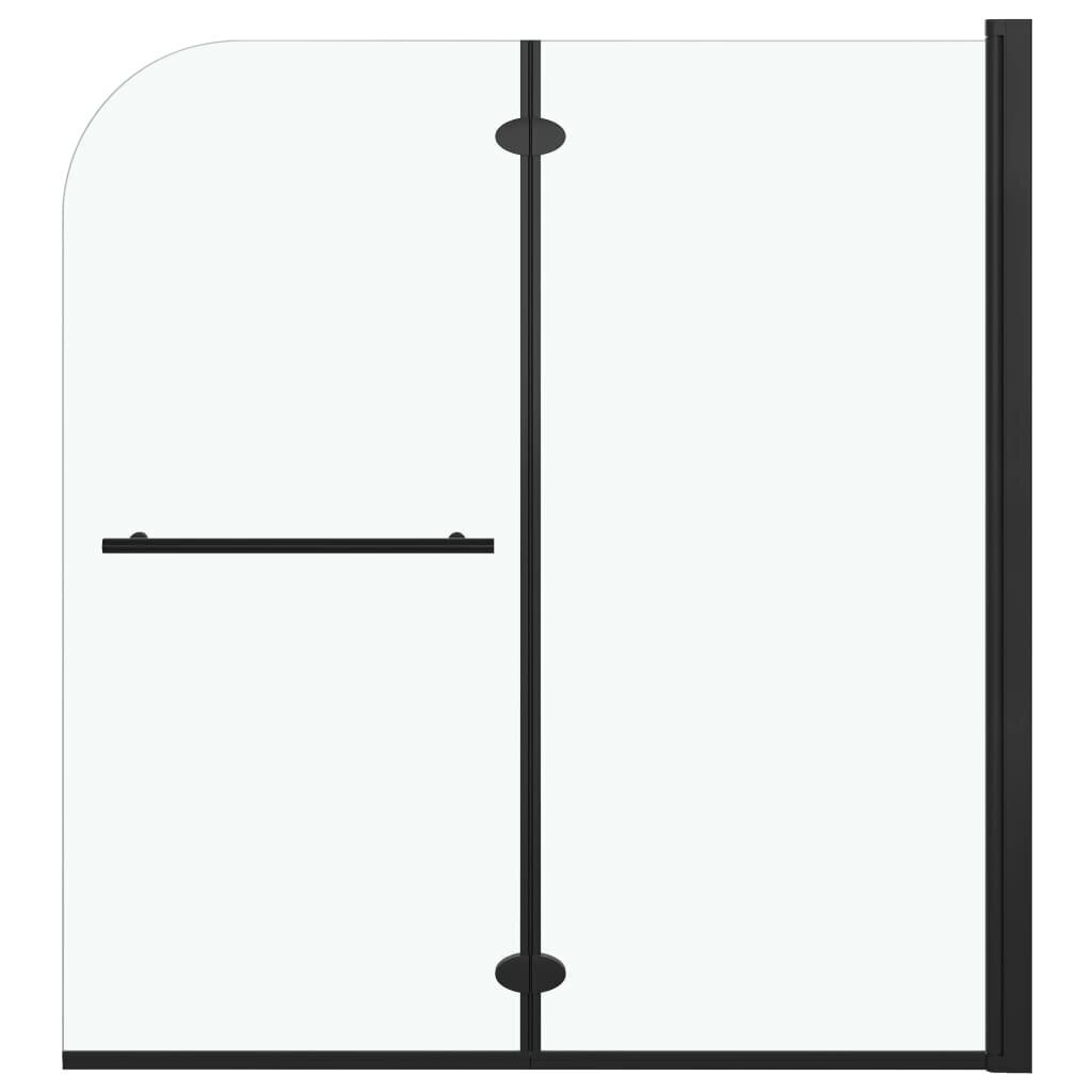 vidaXL volditav dušinurk kahe paneeliga, ESG, 120 x 140 cm, must hind ja info | Dušikabiinid | kaup24.ee