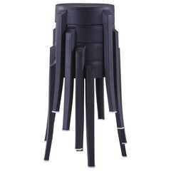 vidaXL virnastatavad taburetid 4 tk, must, plast hind ja info | Söögilaua toolid, köögitoolid | kaup24.ee