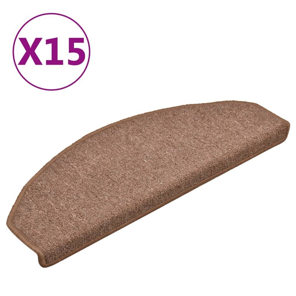 vidaXL trepivaibad 15 tk, pruun, 65 x 24 x 4 cm hind ja info | Vaibad | kaup24.ee