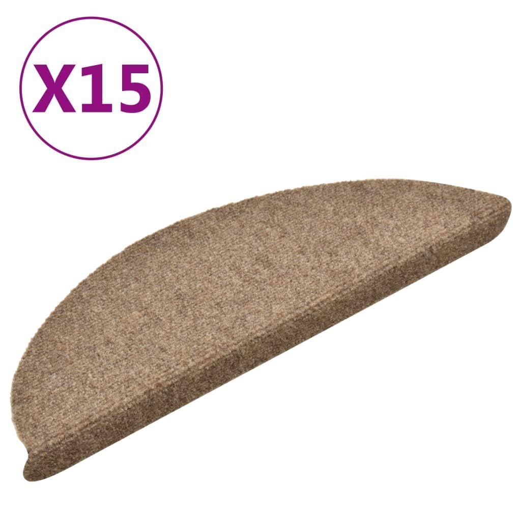 vidaXL isekleepuv trepivaip 15 tk, kreemjas, 56x17x3 cm, aastehnika hind ja info | Vaibad | kaup24.ee