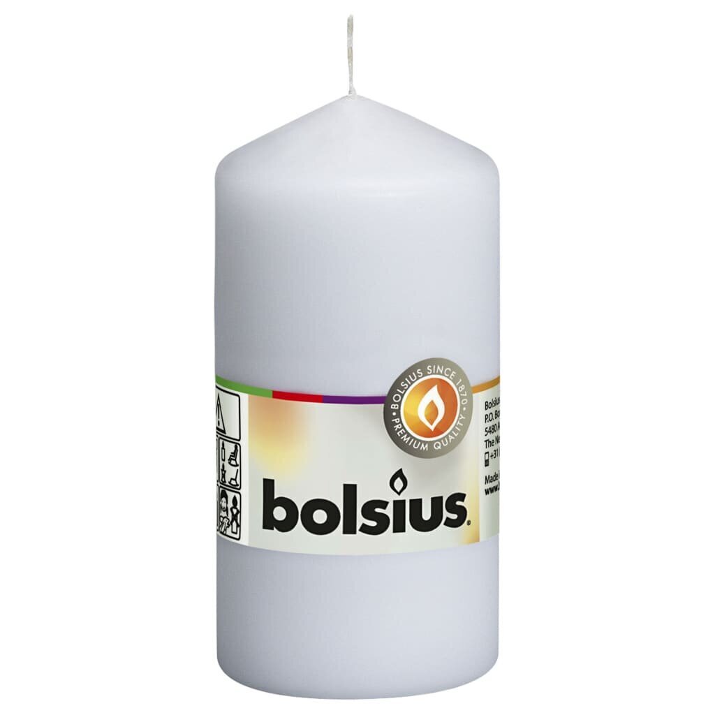 Bolsius sammasküünlad 10 tk 120 x 58 mm valge hind ja info | Küünlad, küünlajalad | kaup24.ee