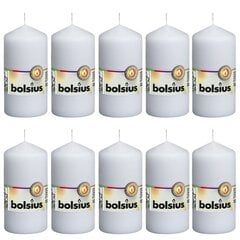 Bolsius sammasküünlad 10 tk 120 x 58 mm valge цена и информация | Подсвечники, свечи | kaup24.ee