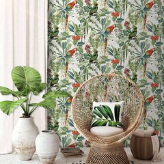 DUTCH WALLCOVERINGS tapeet, troopilised linnud, valge ja roheline цена и информация | Обои | kaup24.ee