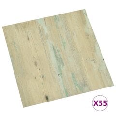 Iseliimuvad põrandaplaadid vidaXL 55 tk, PVC, 5,11 m², helepruun hind ja info | Põrandaplaadid | kaup24.ee