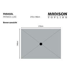 Madison päikesevari "Patmos" ristkülikukujuline, 210 x 140 cm, punane hind ja info | Päikesevarjud, markiisid ja alused | kaup24.ee