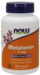 Melatoniin NOW Foods 3 mg 60 kapslit цена и информация | Функциональные продукты питания (суперфуд) | kaup24.ee