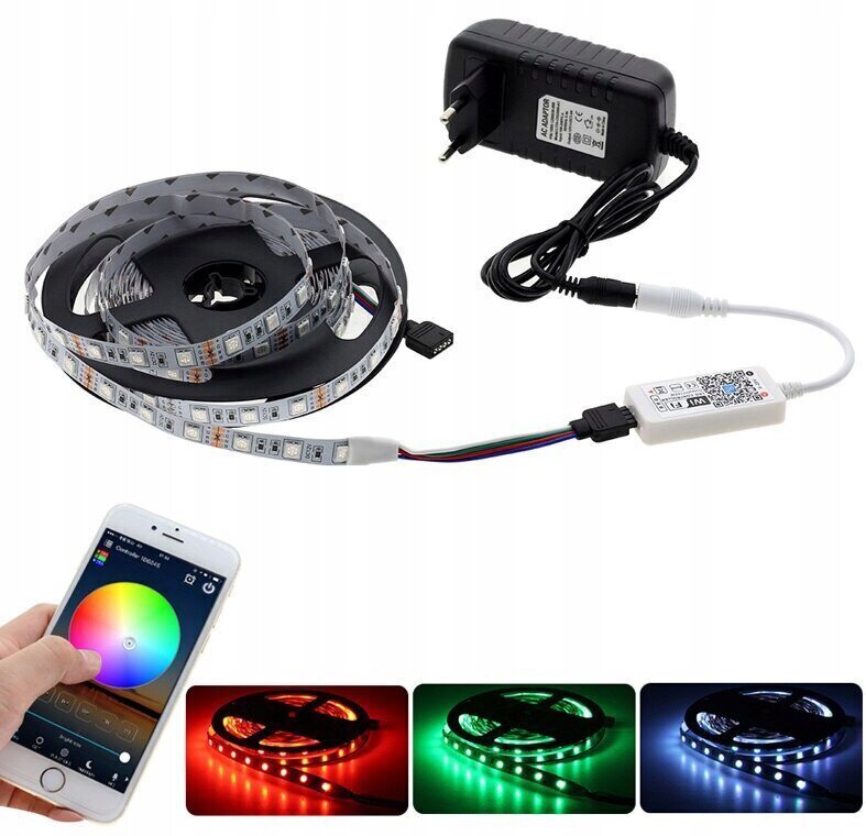 Niiskuskindel RGB LED riba 5 m WIFI-ga juhtimine цена и информация | LED ribad | kaup24.ee