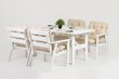 Välimööbli komplekt laud ja 4 tooli, valget värvi, helebeežide patjadega, valmistatud Leedus цена и информация | Aiamööbli komplektid | kaup24.ee
