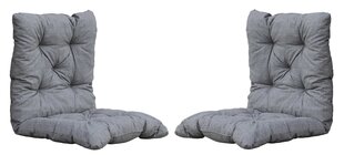 Набор стильных садовых стульев серого цвета Atlanta 2шт., с серыми подушками, сделано в Литве цена и информация | Уличные cтулья | kaup24.ee