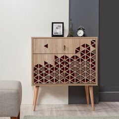 Kummut Kalune Design Dresser 3430, tamme värv/punane цена и информация | Комоды | kaup24.ee