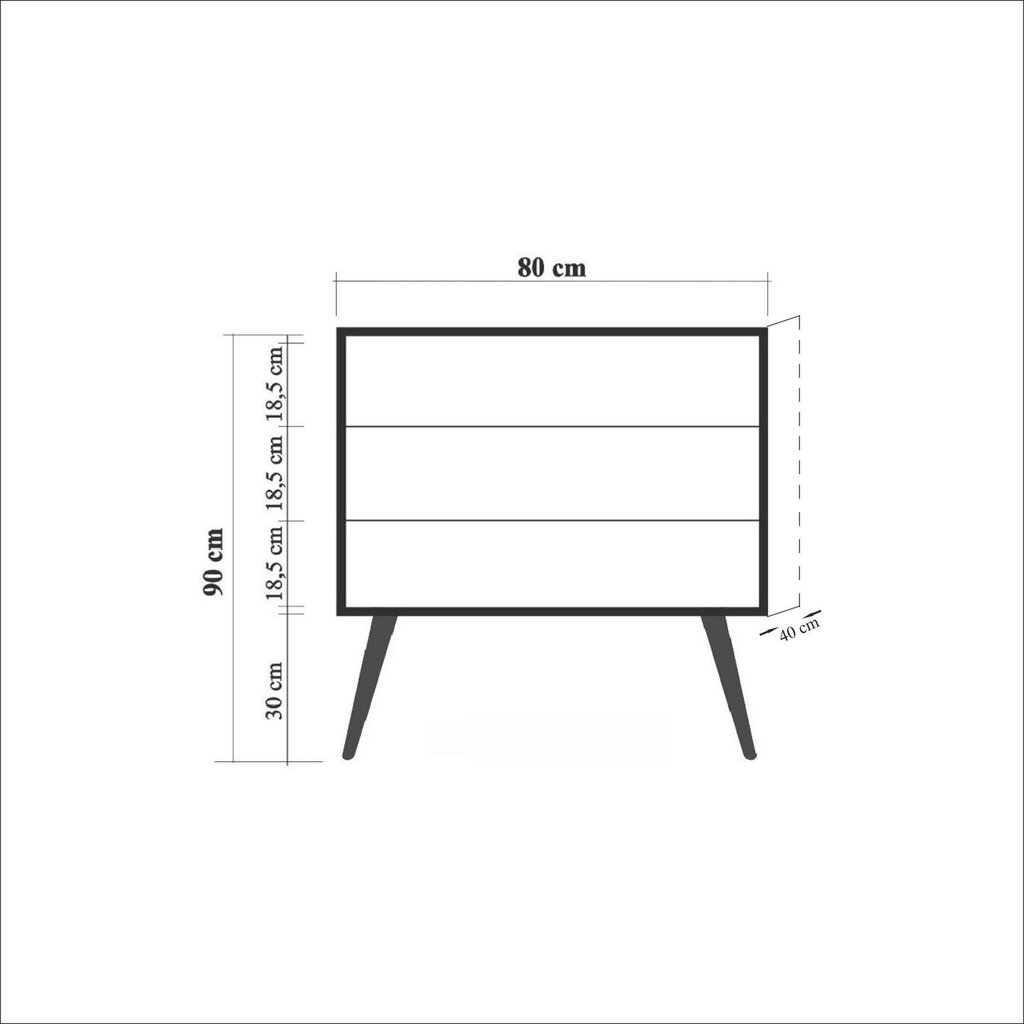 Kummut Kalune Design Dresser 3430, tamme värv/punane цена и информация | Kummutid | kaup24.ee