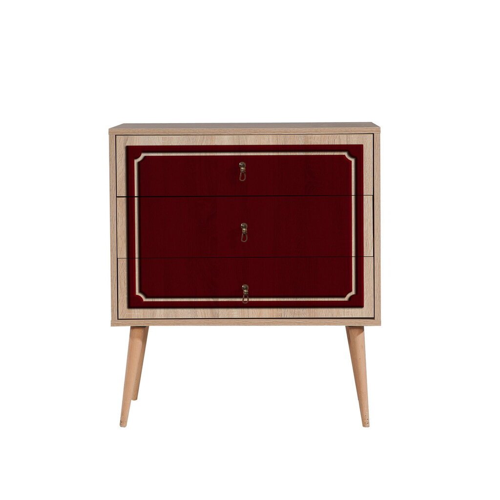 Kummut Kalune Design Dresser 3437, tamme värv/punane hind ja info | Kummutid | kaup24.ee