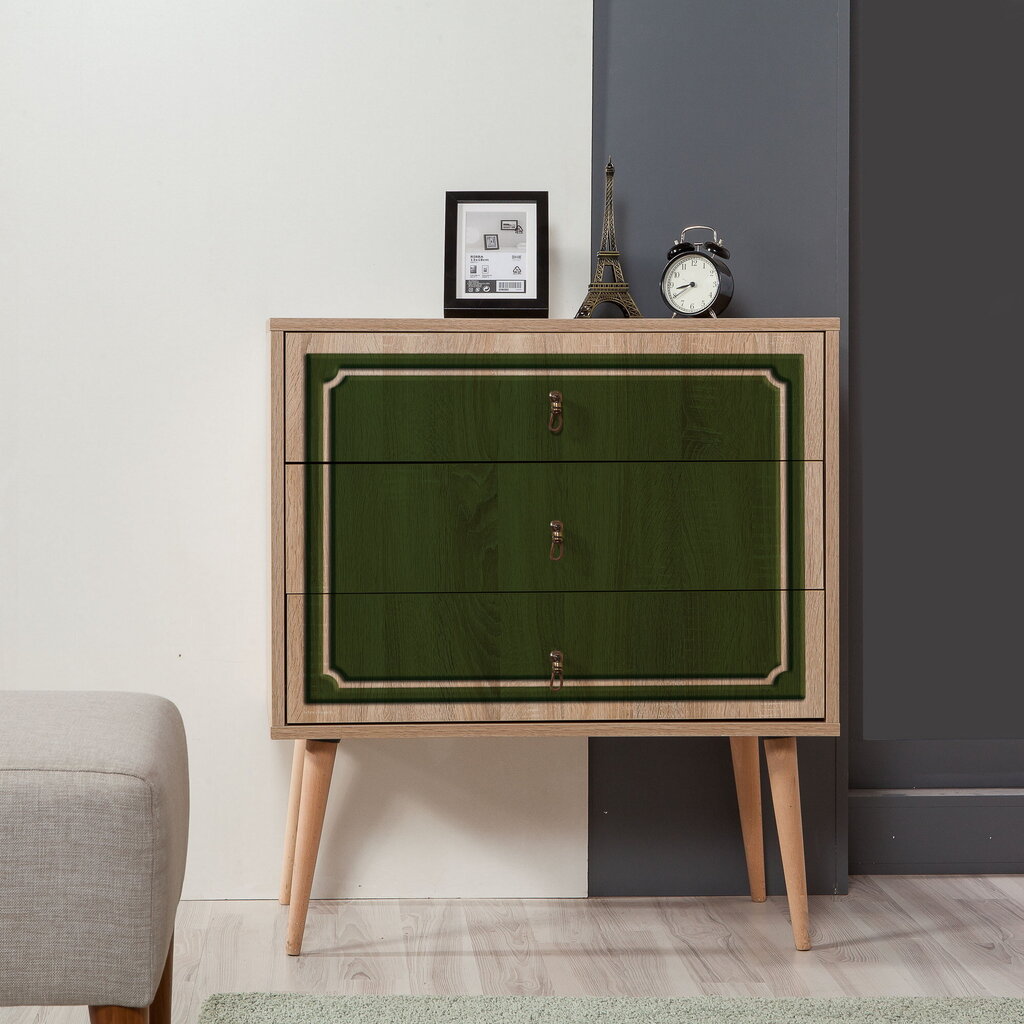 Kummut Kalune Design Dresser 3439, tamme värv/roheline hind ja info | Kummutid | kaup24.ee
