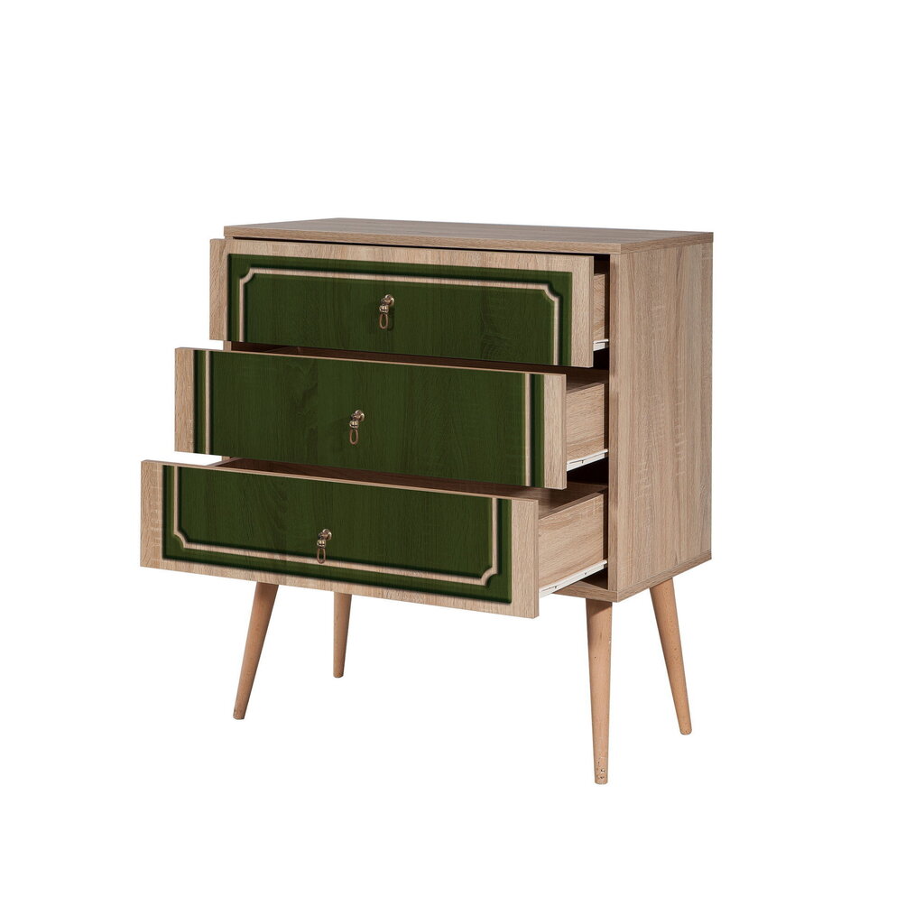 Kummut Kalune Design Dresser 3439, tamme värv/roheline hind ja info | Kummutid | kaup24.ee