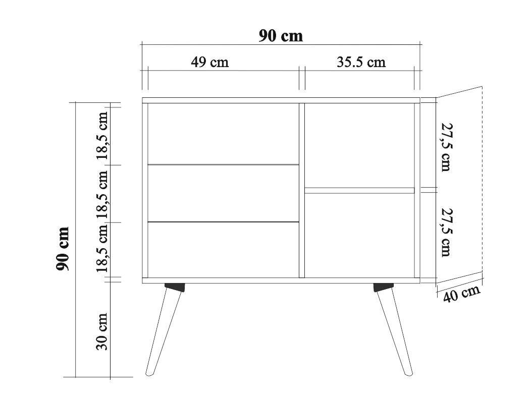 Kummut Kalune Design Dresser 3443, tamme värv/lilla цена и информация | Kummutid | kaup24.ee