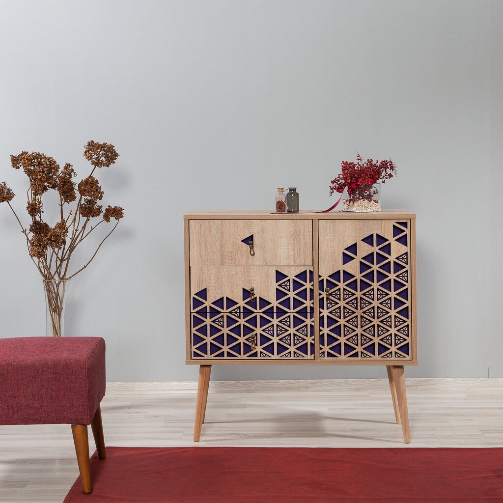 Kummut Kalune Design Dresser 3443, tamme värv/lilla hind ja info | Kummutid | kaup24.ee