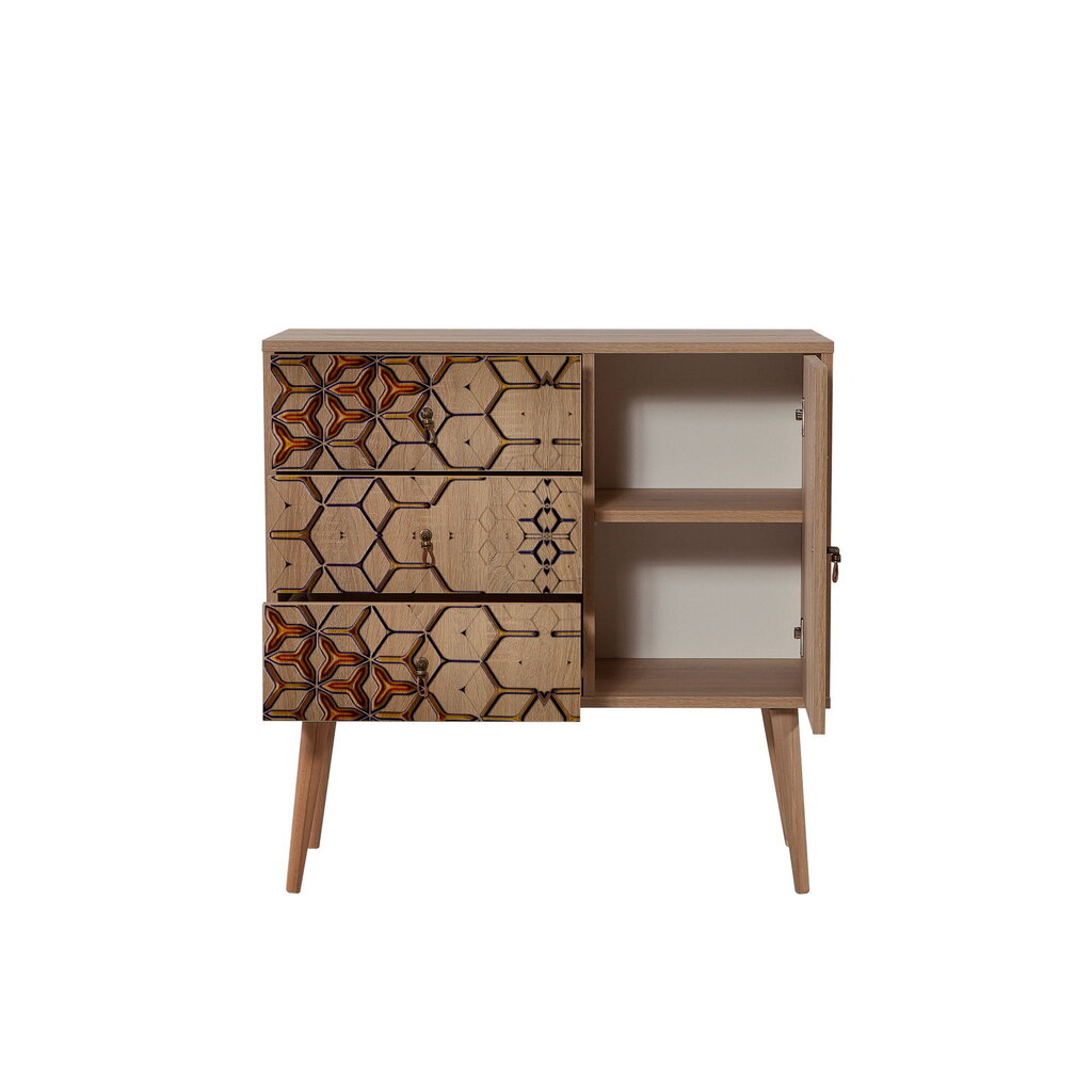 Kummut Kalune Design Dresser 3447, tamme värv/kollane hind ja info | Kummutid | kaup24.ee