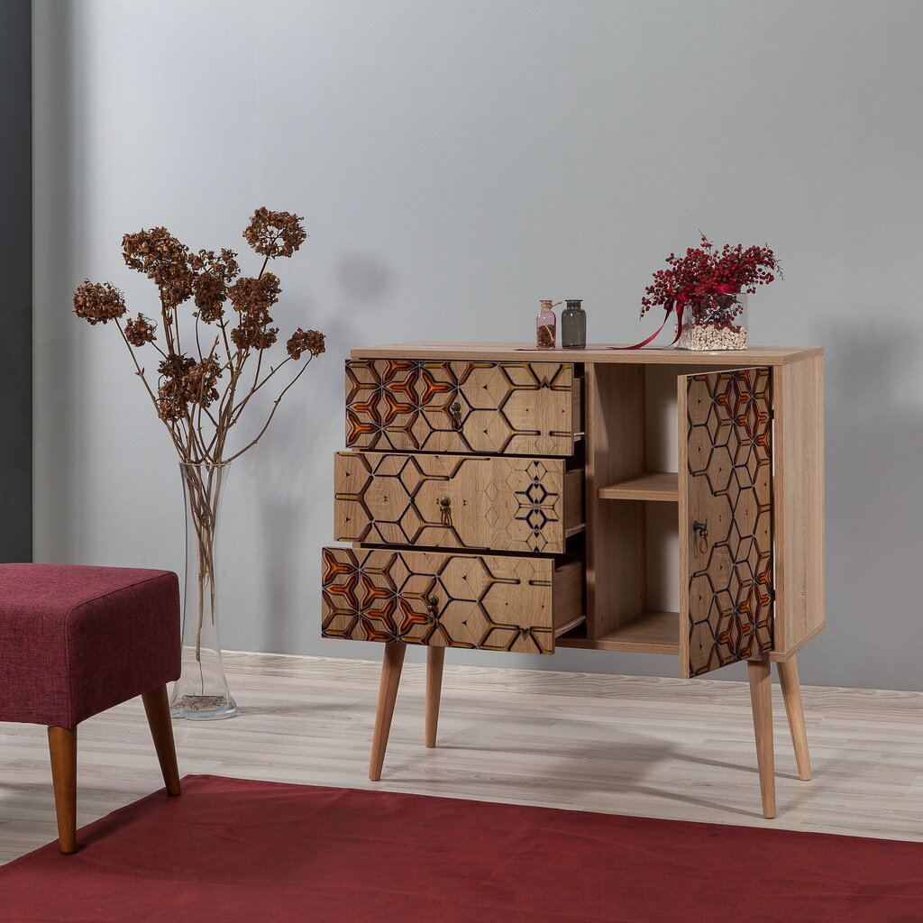 Kummut Kalune Design Dresser 3409, tamme värv/mitmevärviline hind ja info | Kummutid | kaup24.ee