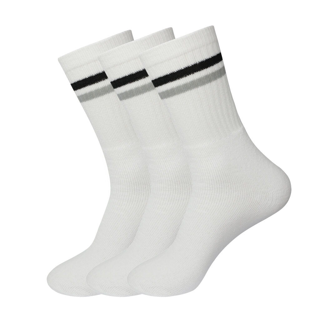 Spordi meeste sokid Bisoks 3p 11011k white/2 stripes black/light grey цена и информация | Meeste sokid | kaup24.ee