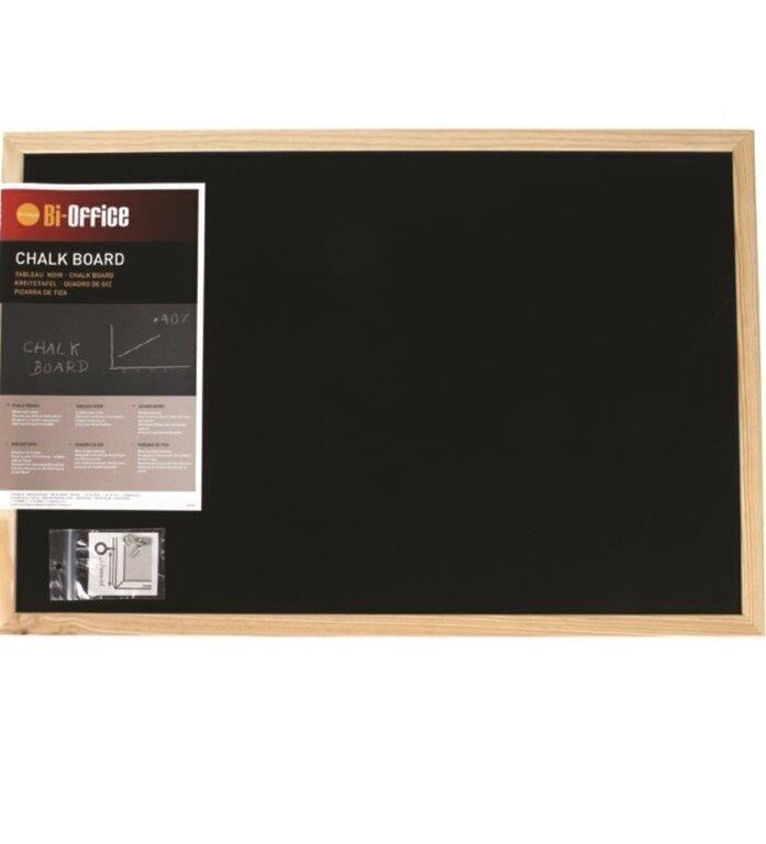 Must kriitplaat puitraamis, 600x400 mm цена и информация | Kirjatarbed | kaup24.ee