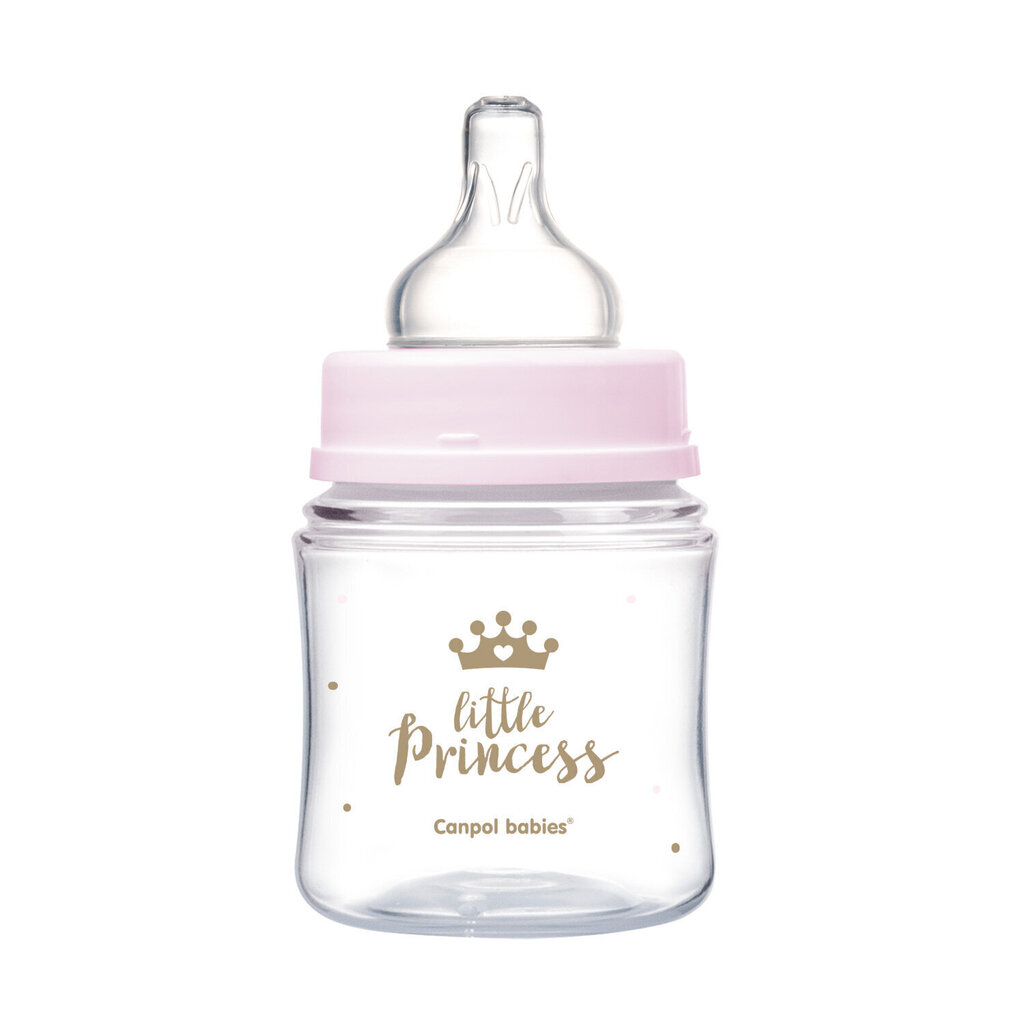 Laia kaelaga pudel Canpol babies, Anti-colic PP Easy Start Royal Baby, 120 ml, 35/233, pink hind ja info | Lutipudelid ja aksessuaarid | kaup24.ee
