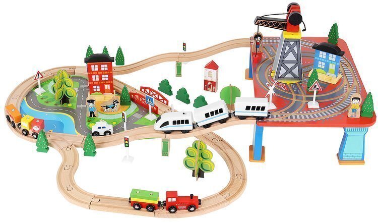 Puidust rongirada, 88 osa hind ja info | Poiste mänguasjad | kaup24.ee