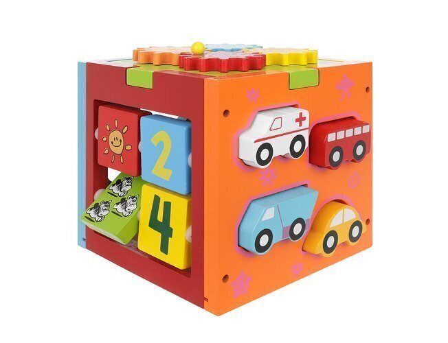 Masinatega puidust kuup цена и информация | Imikute mänguasjad | kaup24.ee