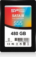 Silicon Power SLIM S55 480 ГБ SATA3 (SP480GBSS3S55S25) цена и информация | Внутренние жёсткие диски (HDD, SSD, Hybrid) | kaup24.ee