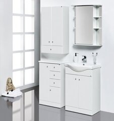 Alumine vannitoakapp kraanikausiga Perlas VA60-1/P, valge цена и информация | Шкафчики для ванной | kaup24.ee