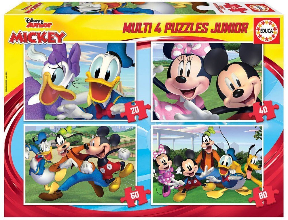Pusle Mickey Mouse ja sõbrad, 4 tk. цена и информация | Pusled | kaup24.ee