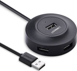 UGREEN хаб 4в1, 4xUSB, 1м, черный цена и информация | Адаптеры и USB-hub | kaup24.ee