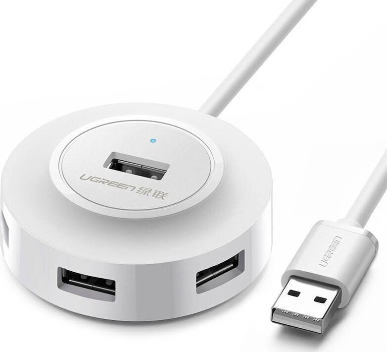 UGREEN CR106 Hub Adapter 4in1, 4xUSB, 1m (white) hind ja info | USB jagajad, adapterid | kaup24.ee