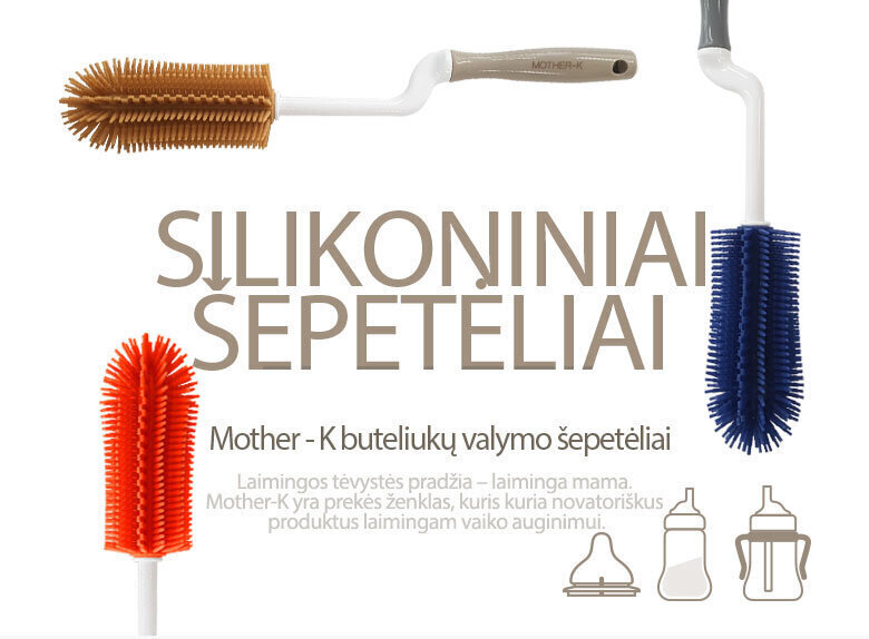 Silikoonist pudelipuhastusharjad Mother-K, 2 tk. hind ja info | Lutipudelid ja aksessuaarid | kaup24.ee