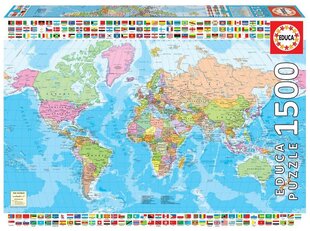 Пазл Карта мира, 1500 деталей цена и информация | Пазлы | kaup24.ee