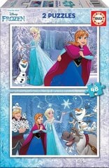 Головоломка Frozen, 2 шт. x 48 деталей цена и информация | Пазлы | kaup24.ee