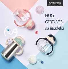 Veepudel kõrrega Mother-K Hug roosa 6 kuud+, 300 ml цена и информация | Бутылочки и аксессуары | kaup24.ee
