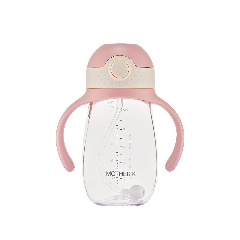 Veepudel kõrrega Mother-K Hug roosa 6 kuud+, 300 ml hind ja info | Lutipudelid ja aksessuaarid | kaup24.ee