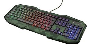 Mänguri klaviatuur Trust GXT 830-RW-C Avonn, khaki hind ja info | Klaviatuurid | kaup24.ee